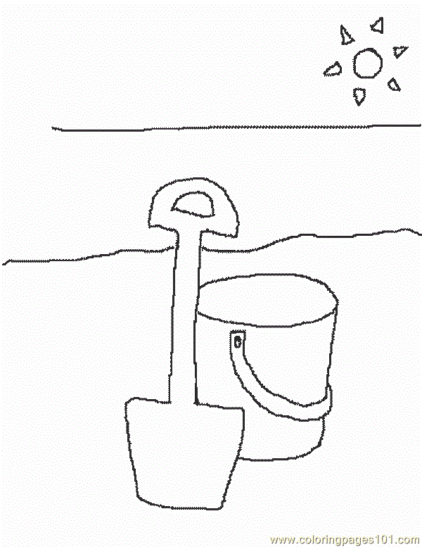 Coloring Pages Summer Bucket And Spade (Natural World > Seasons) free