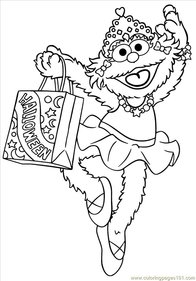 Color this Page Online! free printable coloring image Street Zoe Halloween