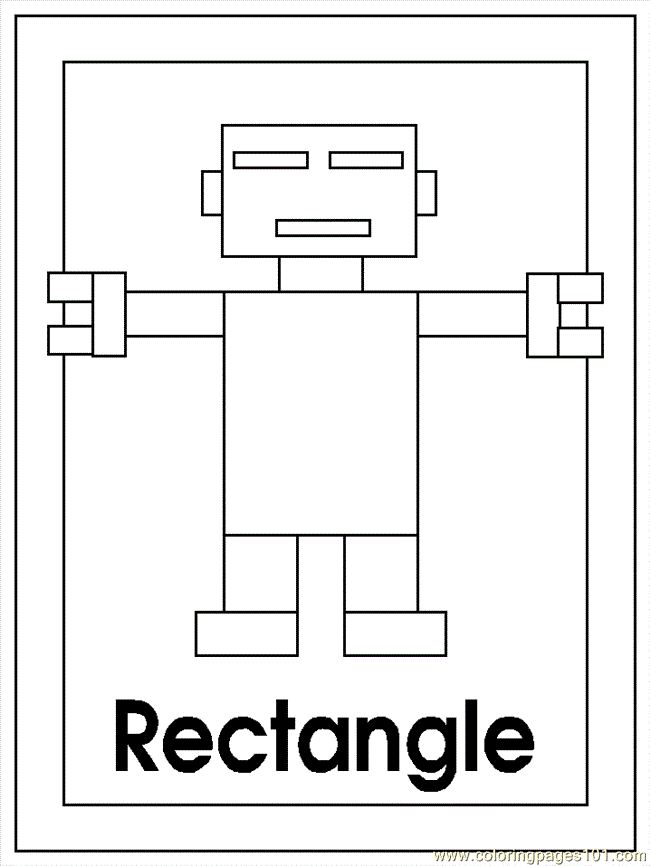 Coloring Pages B Rectangle Architecture Shapes Free Printable 