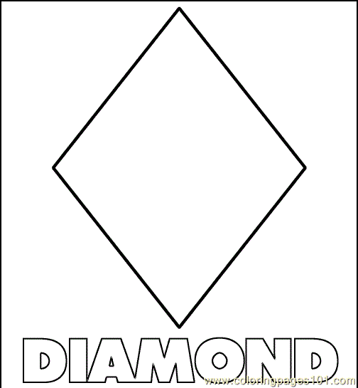 Coloring Pages Diamond Shape Education Shapes Free Printable