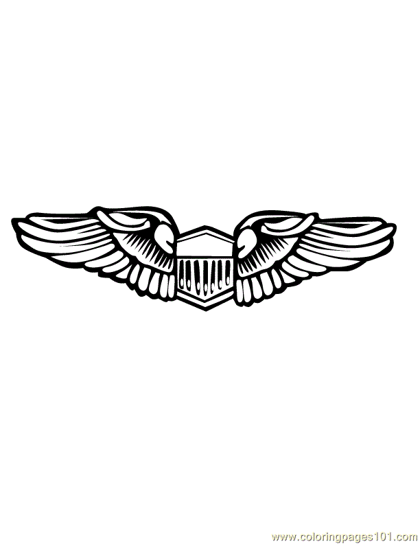 Coloring Pages Pilot wings (Education > Shapes) - free printable
