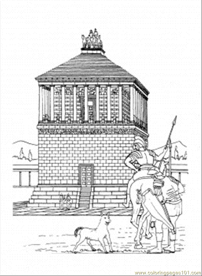 The Parthenon Sketch Coloring Page