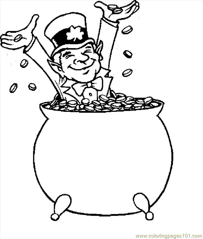 Coloring Pages Leprechaun With Gold 1 (Holidays > St ...