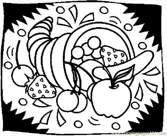 Coloring Pages Cornucopia 17 (Holidays > Thanksgiving Day) - free