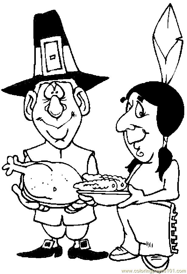 Coloring Pages Native American & Pilgrim 8 (Holidays > Thanksgiving Day ...