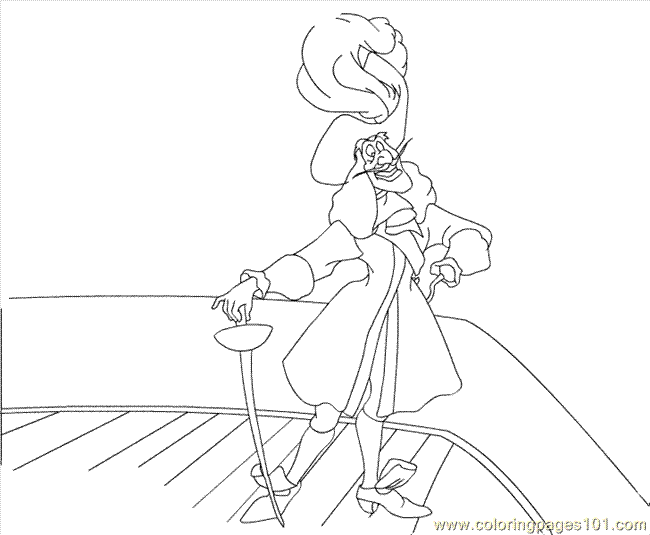 coloring pages captainhook1 cartoons  tinkerbell  free