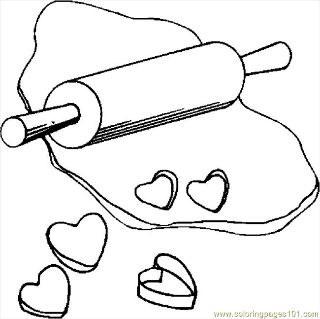 Coloring Pages Making Cookies 1 (Holidays > Valentine's Day) - free