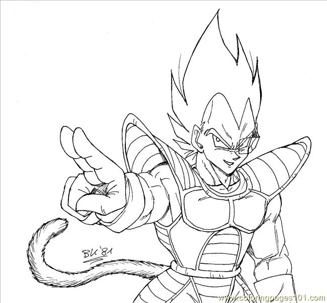 Coloring Pages Vegeta Lineart By Bk 81 (Cartoons > Vegeta) free