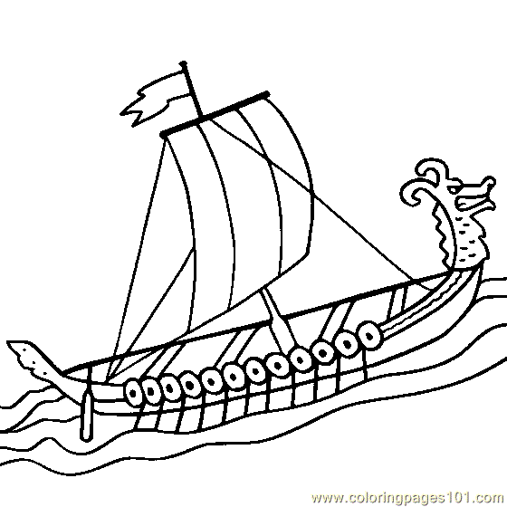 Viking Ship Coloring Pages