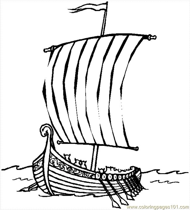 free printable coloring image Vik Boat