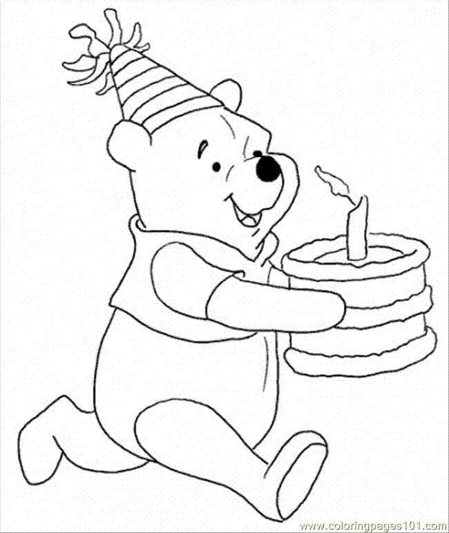 Coloring Pages Bring A Birthday Cake Cartoons gt Winnie