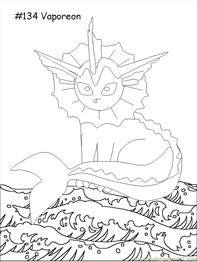 free printable coloring image Vaporeon