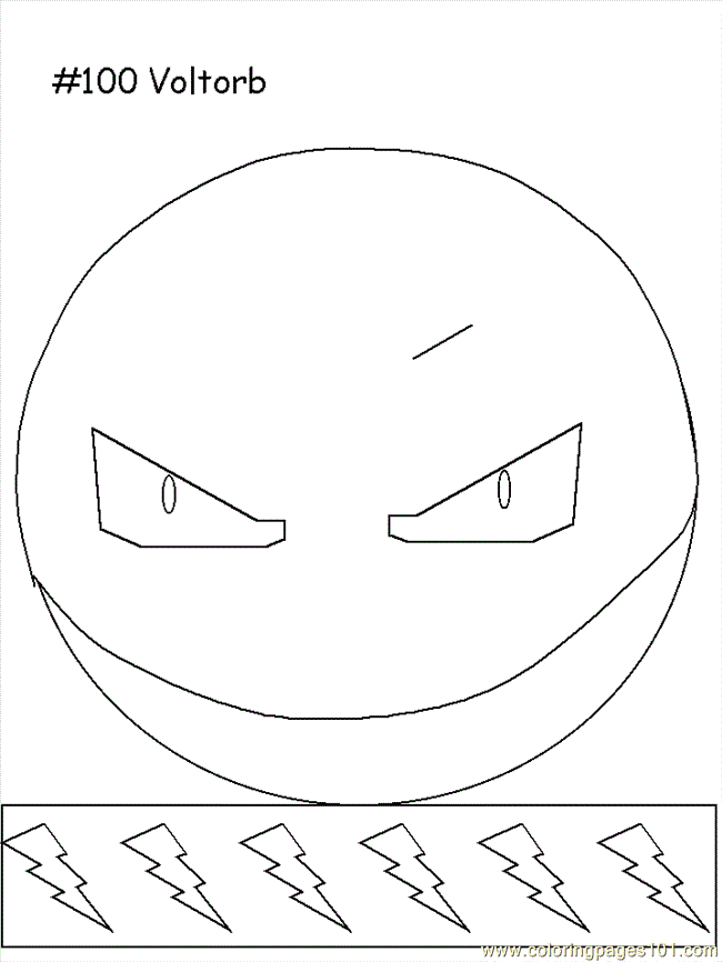 free printable coloring image Voltorb
