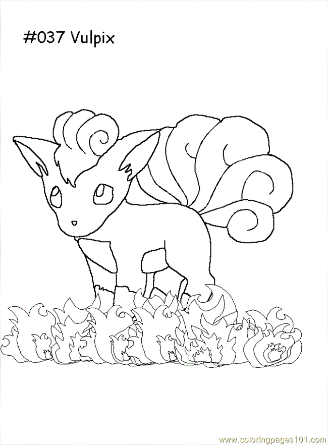 free printable coloring image Vulpix