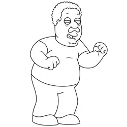 Cleveland Brown Family Guy Free Coloring Page for Kids