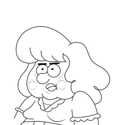 Angry Lady Gravity Falls Free Coloring Page for Kids