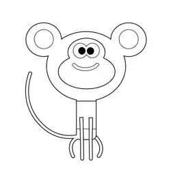 Naughty Monkey Hey Duggee Free Coloring Page for Kids