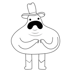 Cowboy Gumball Free Coloring Page for Kids