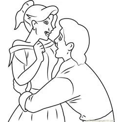 Gaston and Anastasia in Love Free Coloring Page for Kids
