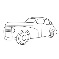 Classic Car In Farm Free Coloring Page for Kids