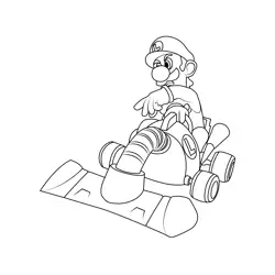 Poltergust 4000 Mario Kart Free Coloring Page for Kids