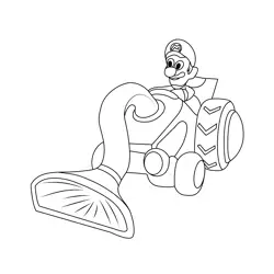 Vacuum Star Mario Kart Free Coloring Page for Kids