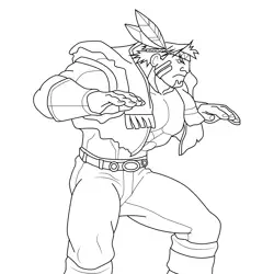T. Hawk Street Fighter Free Coloring Page for Kids