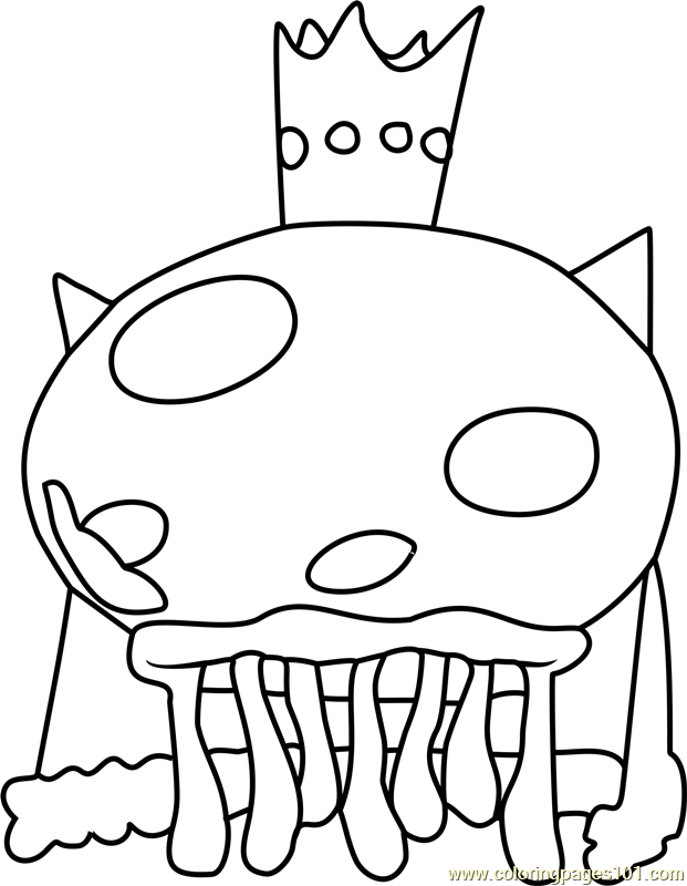King Jellyfish Coloring Page for Kids - Free SpongeBob SquarePants  Printable Coloring Pages Online for Kids 