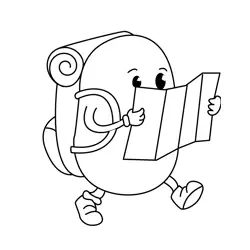 Traveling Potato with Map Free Coloring Page for Kids