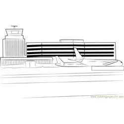 Delhi Airport Free Coloring Page for Kids