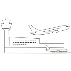 Indian Airport Free Coloring Page for Kids
