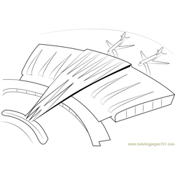 International Airport Free Coloring Page for Kids