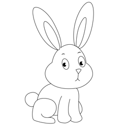 Babby Bunny Free Coloring Page for Kids
