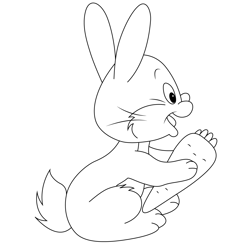 Baby Bunny With Carrot Free Coloring Page for Kids