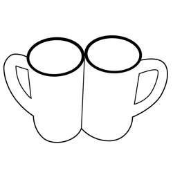 Beer Mugs Pair Free Coloring Page for Kids