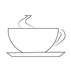Big Coffee Cup Free Coloring Page for Kids