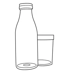 Bottle And Glass Free Coloring Page for Kids