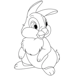 Bunny Looking Back Free Coloring Page for Kids