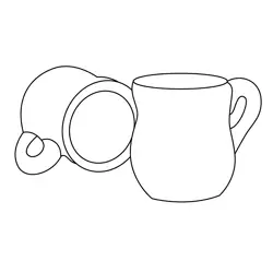 Ceramics Cups Free Coloring Page for Kids