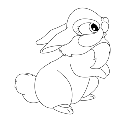 Close Up Miss Bunnie Free Coloring Page for Kids