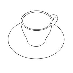 Coffee Cup Free Coloring Page for Kids