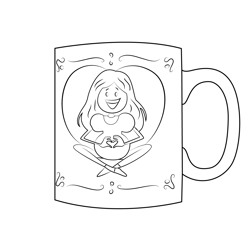 Colorful Mugs Free Coloring Page for Kids