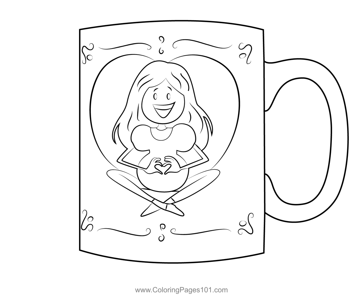 Colorful Mugs Coloring Page for Kids - Free Crocodile Printable