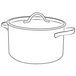 Cooking Pot Free Coloring Page for Kids