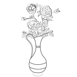 Copper Jug With Roses Free Coloring Page for Kids