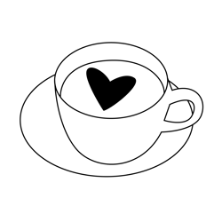 Cup And Plate Free Coloring Page for Kids