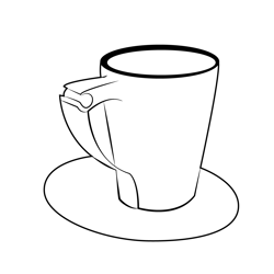 Cup Of Coffee Free Coloring Page for Kids