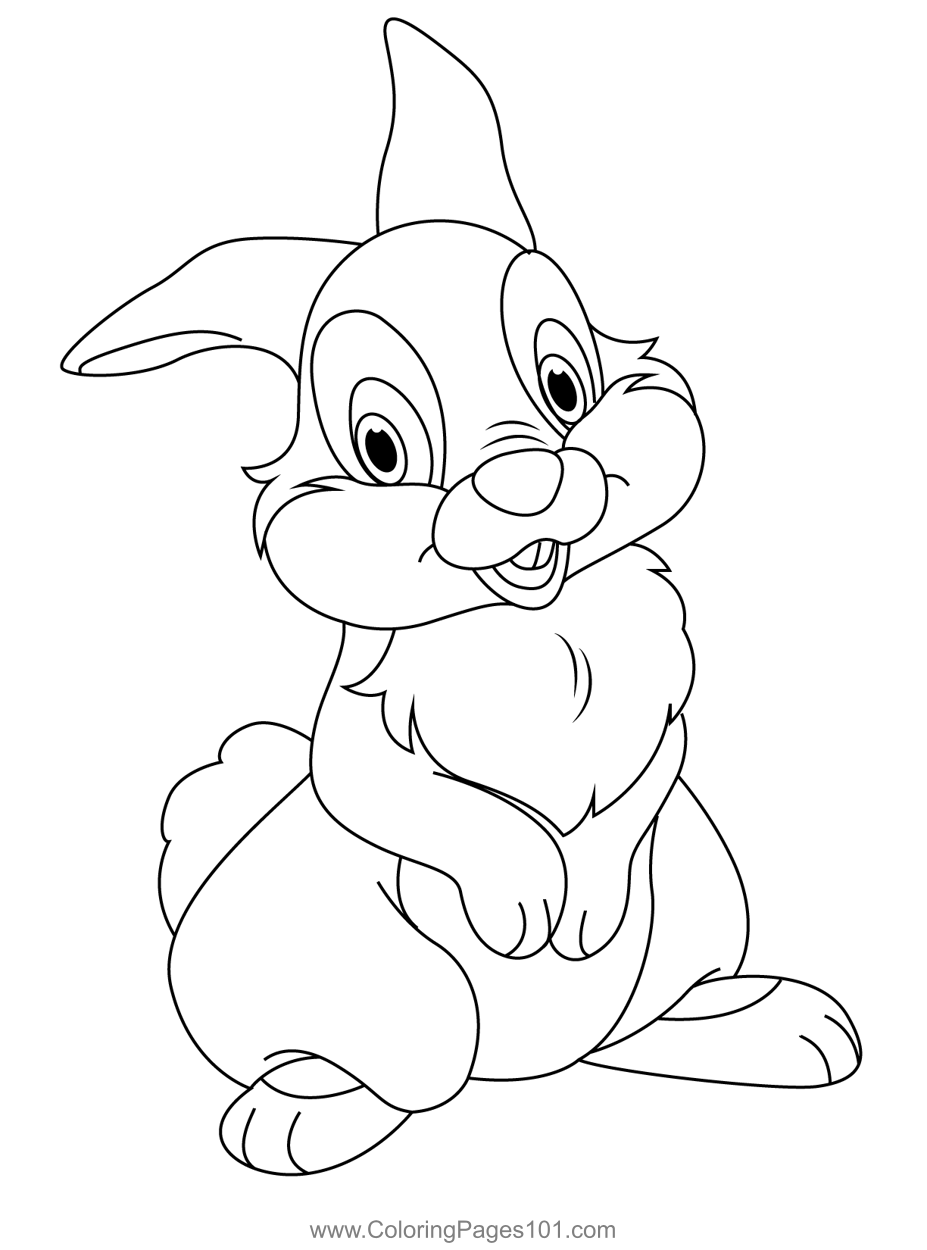 Cute Bunnie Coloring Page for Kids - Free Crocodile Printable Coloring ...