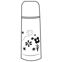Cute Retro Thermos Free Coloring Page for Kids