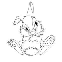 Cute Thumper Free Coloring Page for Kids